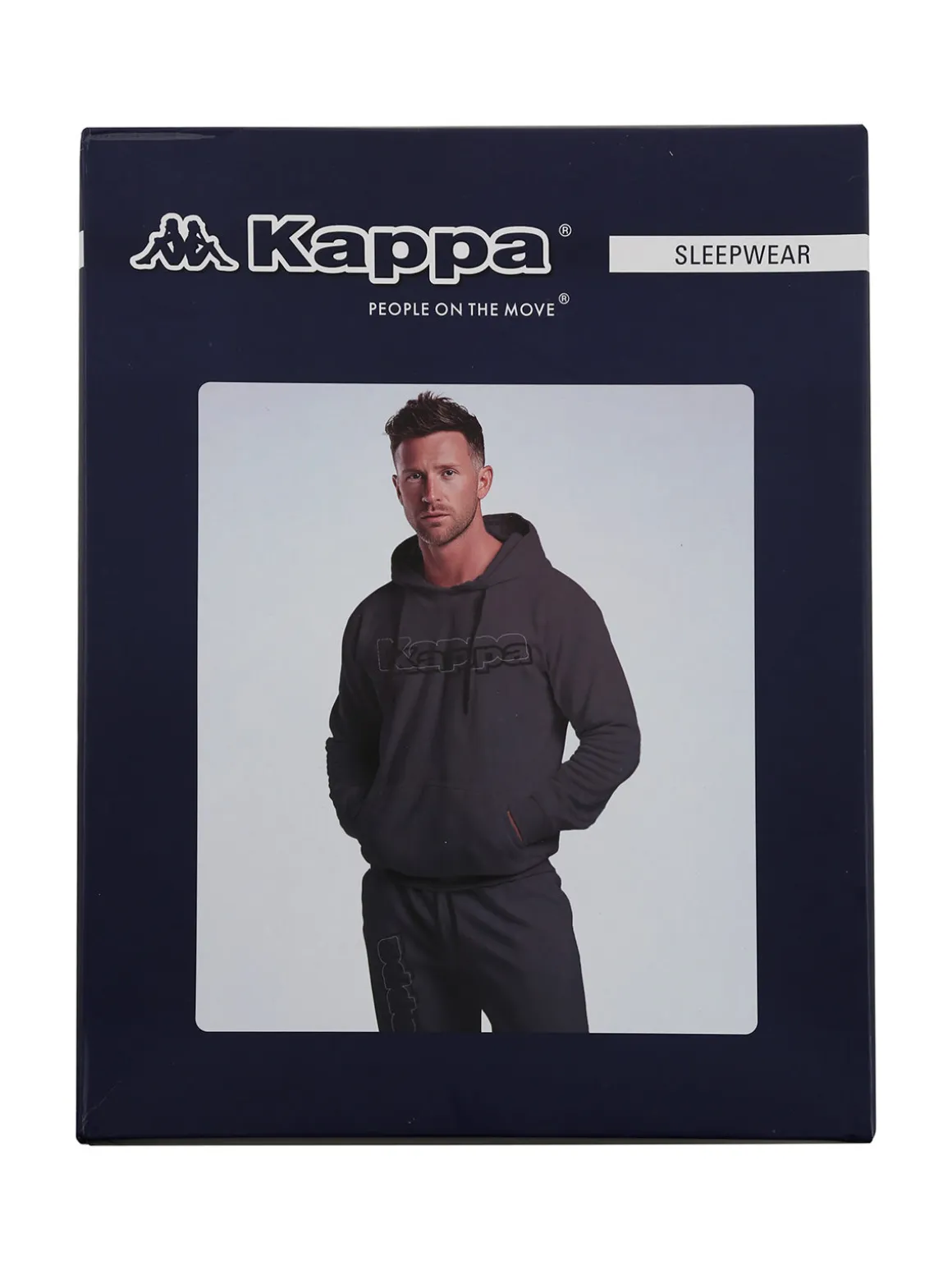 Kappa Completo tuta da uomo 2 pezzi con cappuccio in misto cotone - grigio scuro