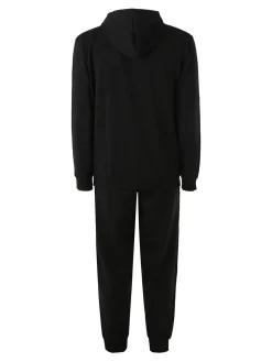 Kappa Completo tuta da uomo 2 pezzi con cappuccio in misto cotone - nero