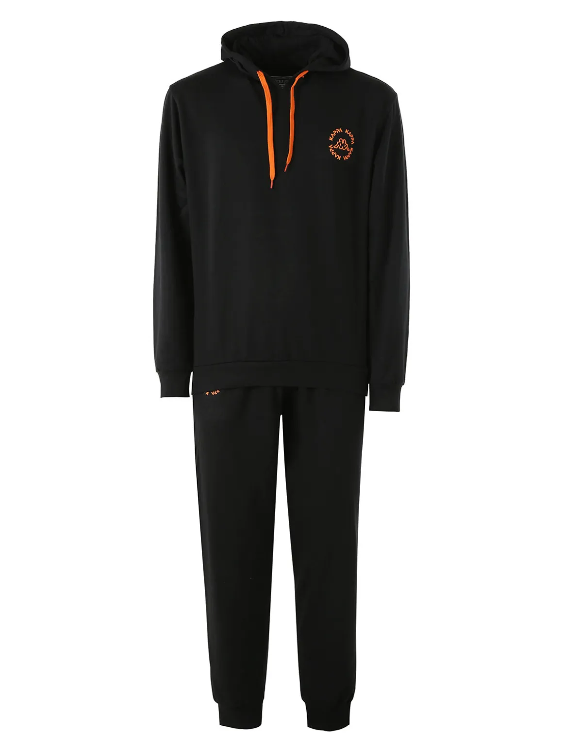 Kappa Completo tuta da uomo 2 pezzi con cappuccio in misto cotone - nero