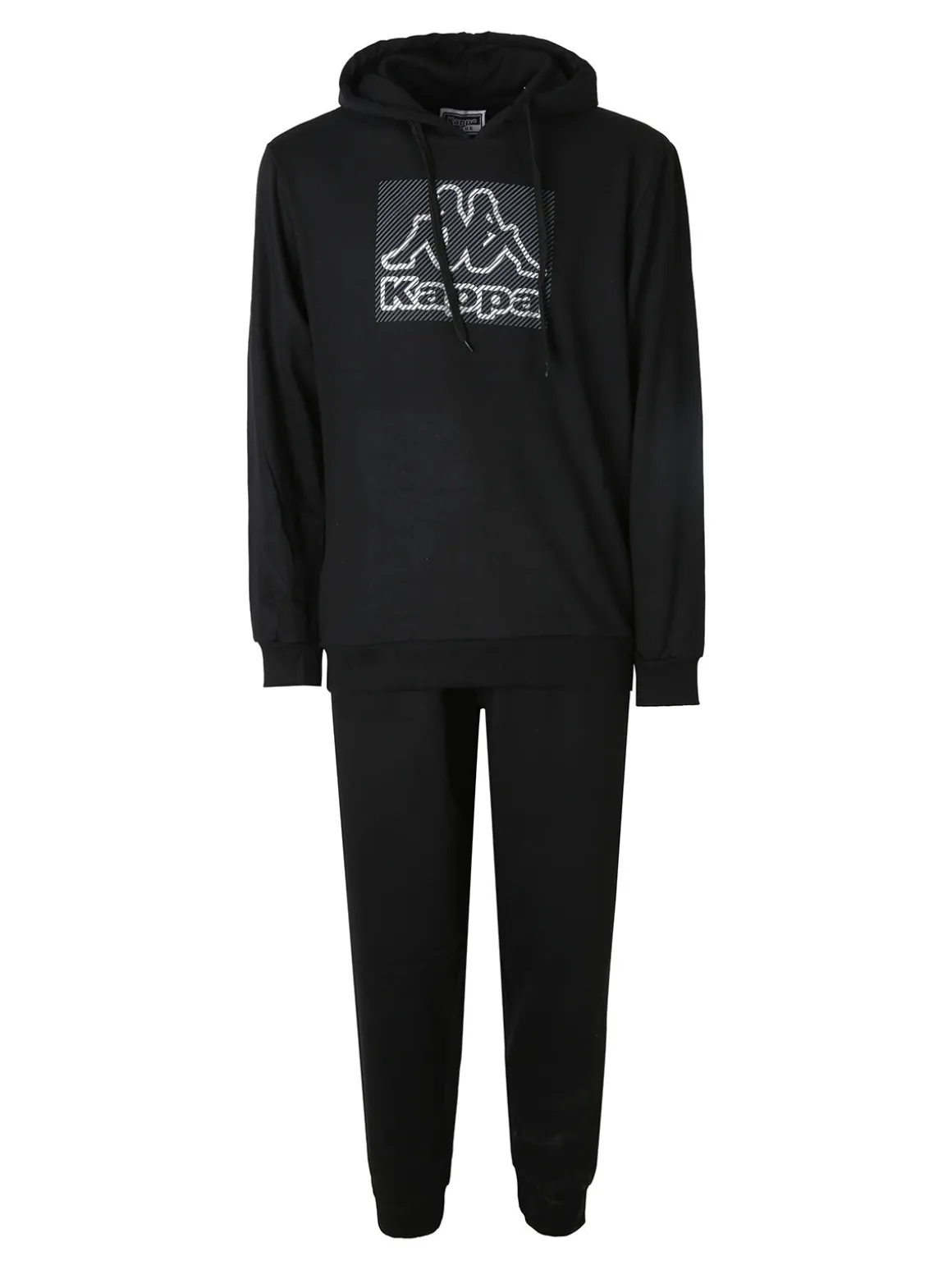 Kappa Completo tuta da uomo 2 pezzi con cappuccio e logo - nero