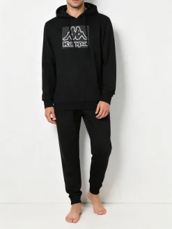 Kappa Completo tuta da uomo 2 pezzi con cappuccio e logo - nero