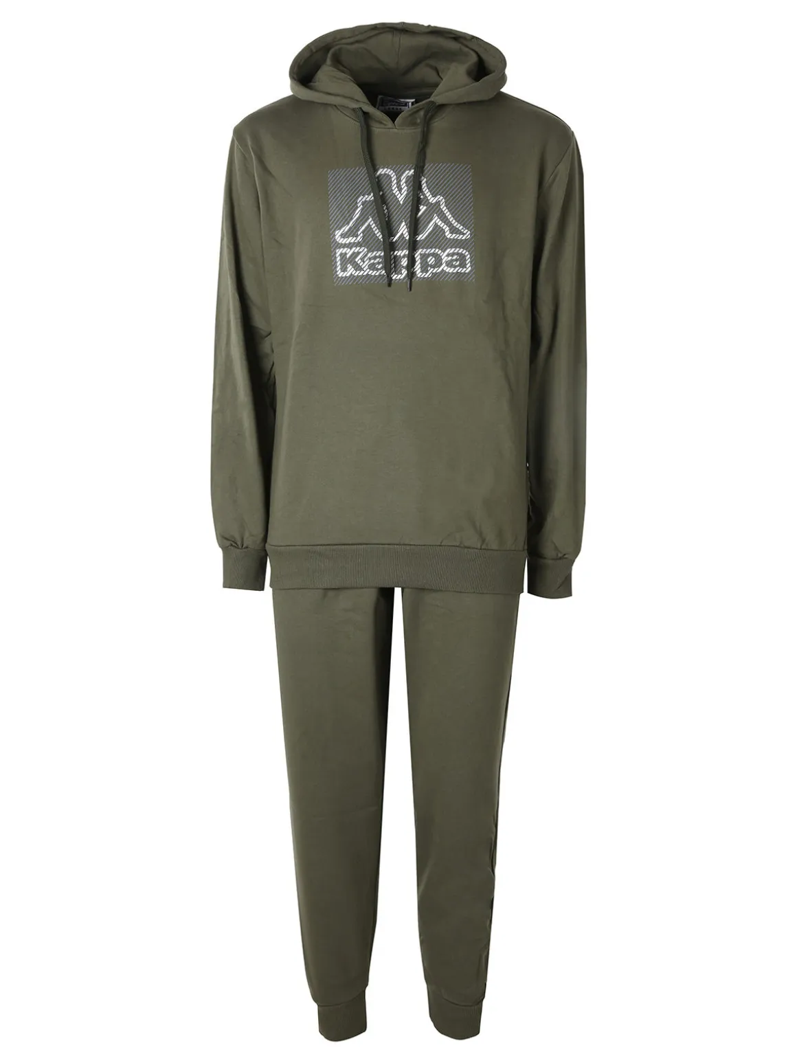 Kappa Completo tuta da uomo 2 pezzi con cappuccio e logo - militare