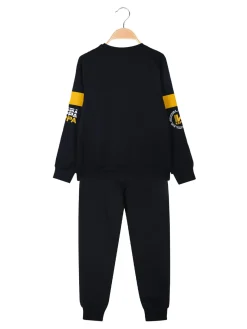 Kappa Completo tuta girocollo 2 pezzi da bambino con interno in caldo cotone - blu scuro