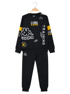 Kappa Completo tuta girocollo 2 pezzi da bambino con interno in caldo cotone - blu scuro