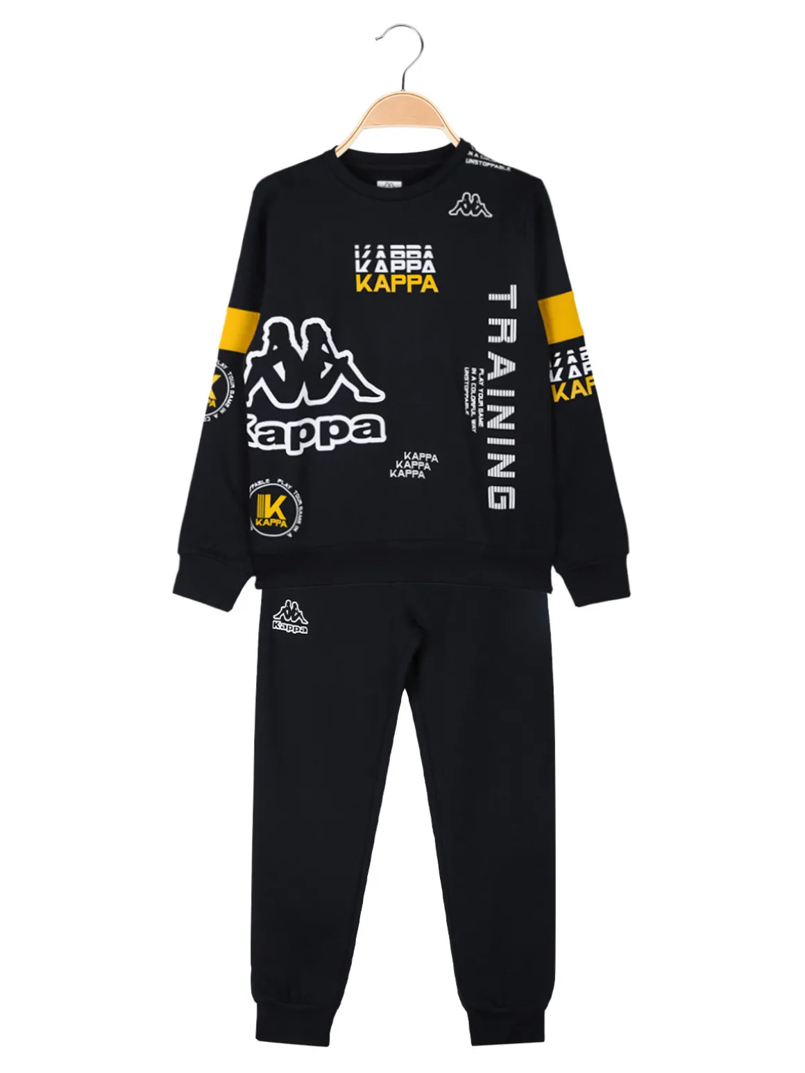 Kappa Completo tuta girocollo 2 pezzi da bambino con interno in caldo cotone - blu scuro