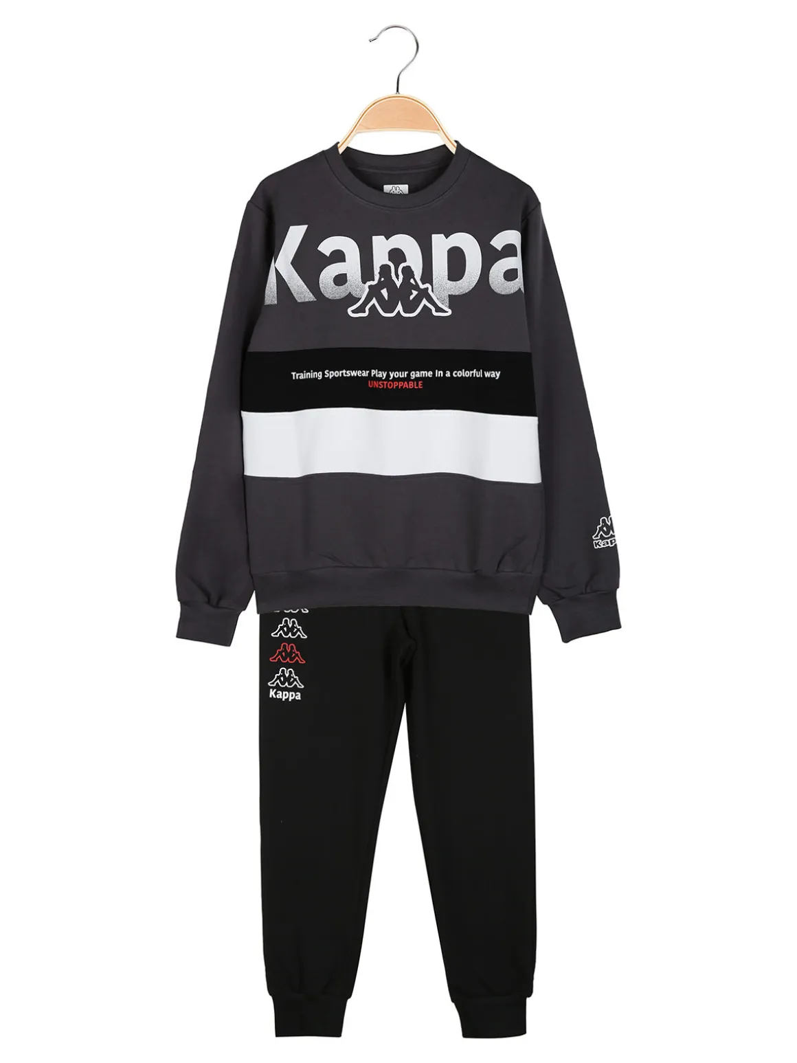 Kappa Completo tuta girocollo da ragazzo - grigio scuro