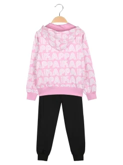 Kappa Completo tuta 2 pezzi da bambina full zip con cappuccio - rosa