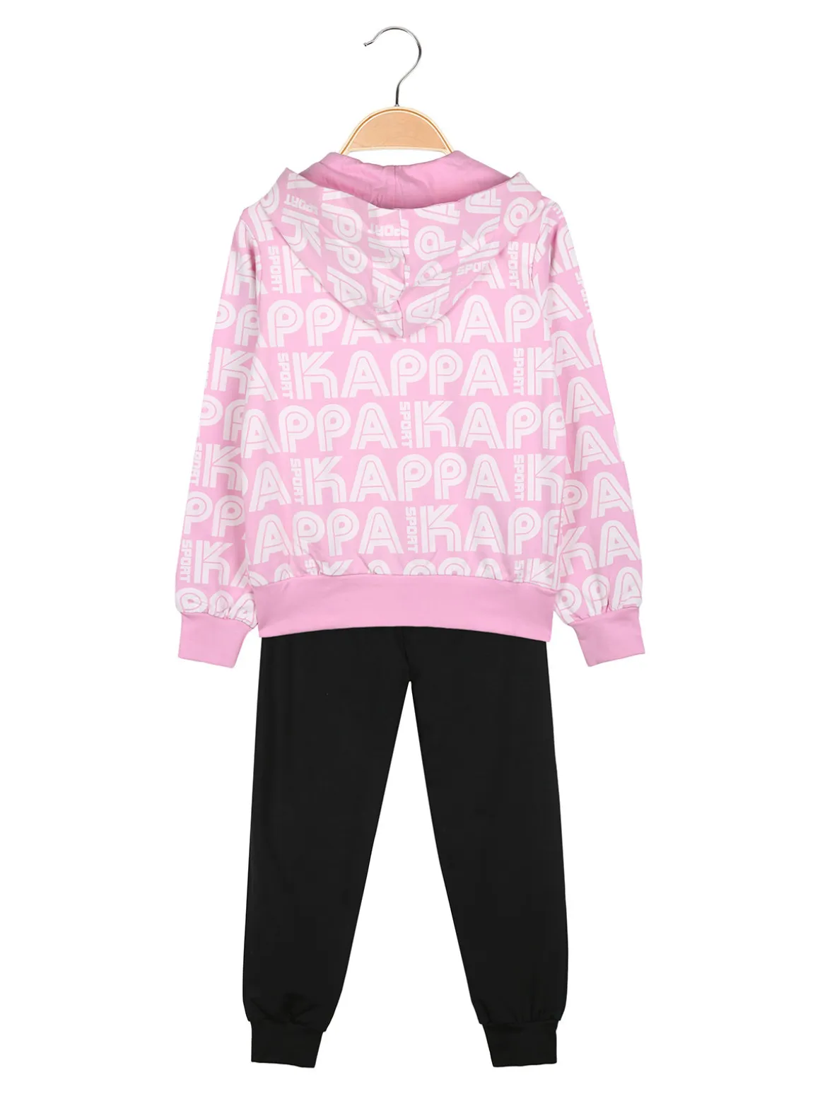 Kappa Completo tuta 2 pezzi da bambina full zip con cappuccio - rosa