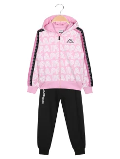 Kappa Completo tuta 2 pezzi da bambina full zip con cappuccio - rosa