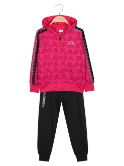 Kappa Completo tuta 2 pezzi da bambina full zip con cappuccio - fucsia