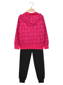 Kappa Completo tuta 2 pezzi da bambina full zip con cappuccio - fucsia