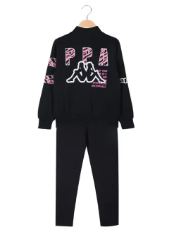 Kappa Completo tuta 2 pezzi da bambina con zip e interno felpato - blu scuro