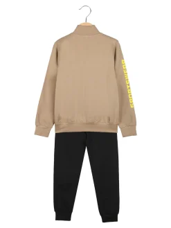Kappa Completo tuta 2 pezzi da bambino full zip in cotone - khaki