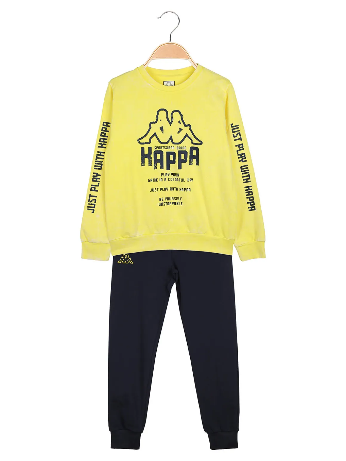 Kappa Completo tuta 2 pezzi da bambino girocollo con logo - giallo