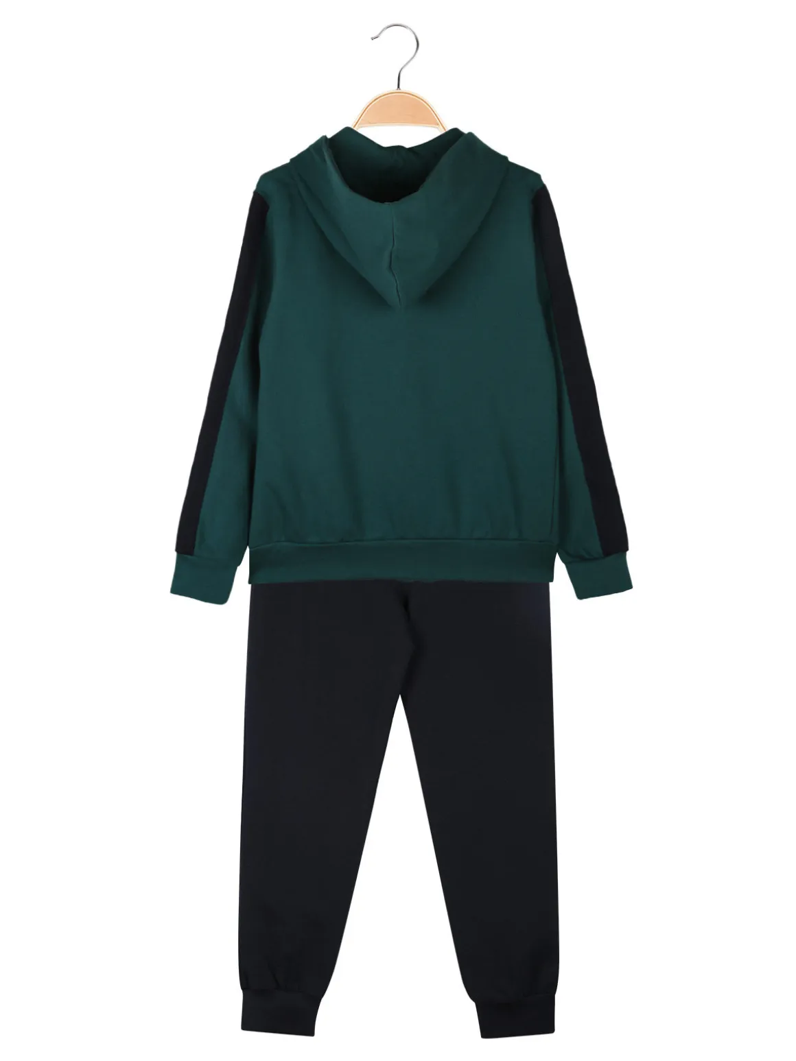 Kappa Completo tuta 2 pezzi da bambino con cappuccio e zip - verde scuro