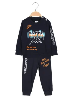 Kappa Completo tuta 2 pezzi da neonato con felpa e pantaloni in cotone - blu scuro