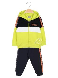 Kappa Completo tuta 2 pezzi da neonato in cotone con cappuccio e zip - mela
