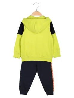 Kappa Completo tuta 2 pezzi da neonato in cotone con cappuccio e zip - mela
