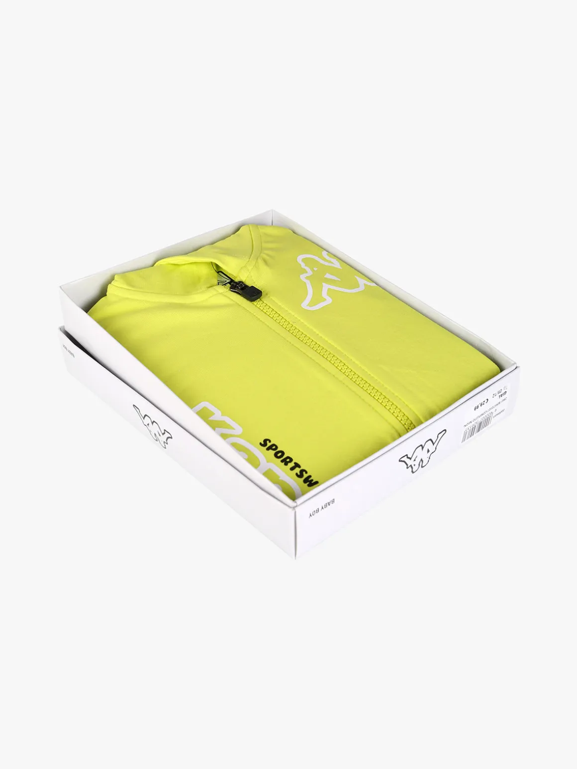 Kappa Completo tuta 2 pezzi da neonato in cotone con cappuccio e zip - giallo