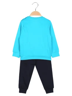 Kappa Completo tuta 2 pezzi da neonato con felpa e pantaloni in cotone - turchese