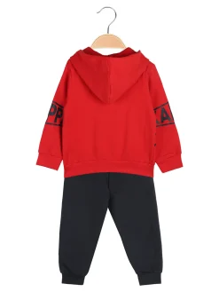 Kappa Completo tuta 2 pezzi da neonato con cappuccio e zip - rosso