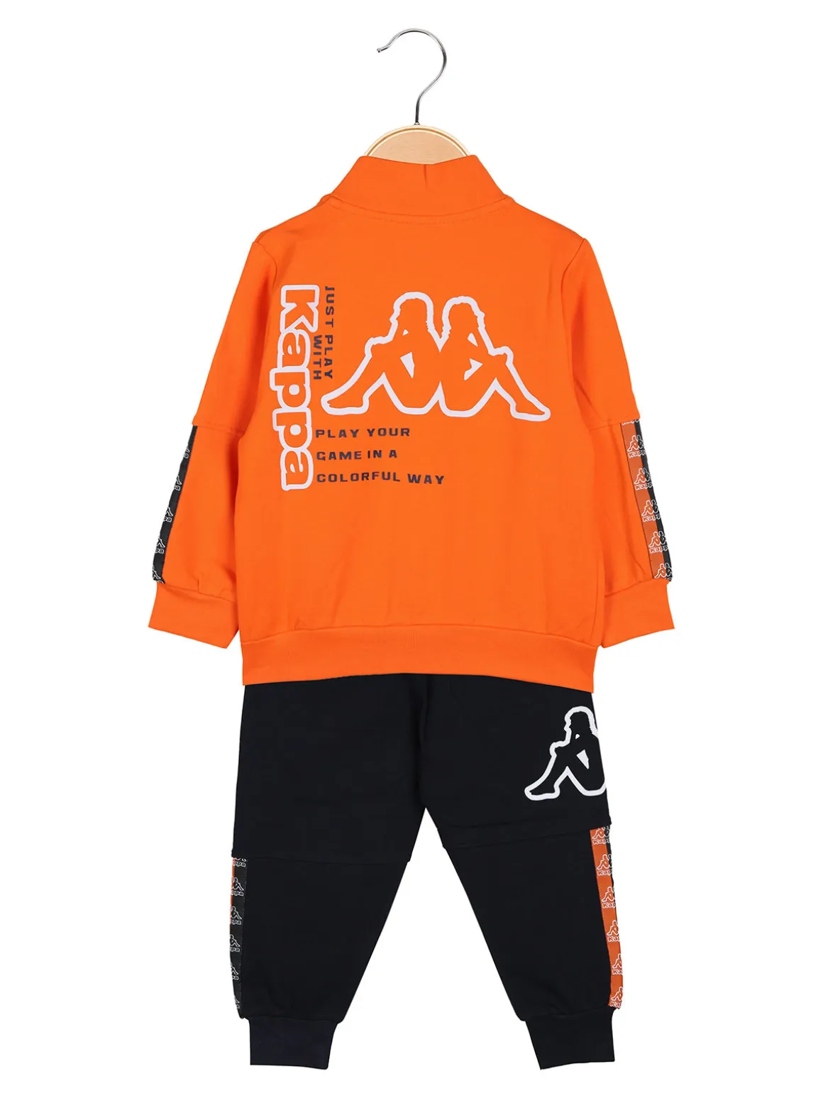 Kappa Completo tuta 2 pezzi da neonato full zip in cotone - arancione
