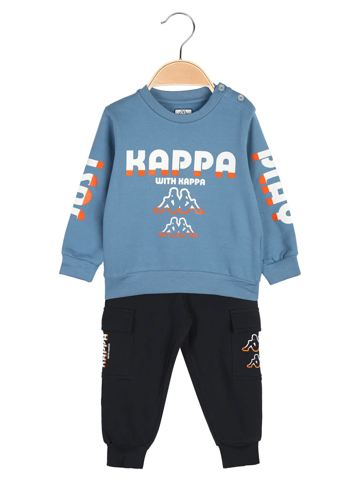 Kappa Completo tuta 2 pezzi da neonato con interno felpato - blu