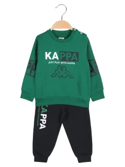 Kappa Completo tuta 2 pezzi da neonato con logo e interno felpato - verde