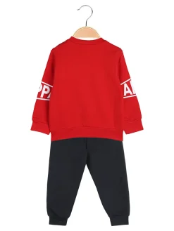 Kappa Completo tuta 2 pezzi da neonato con logo e interno felpato - rosso