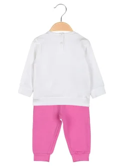 Kappa Completo tuta 2 pezzi da neonata con felpa e pantaloni in cotone - bianco