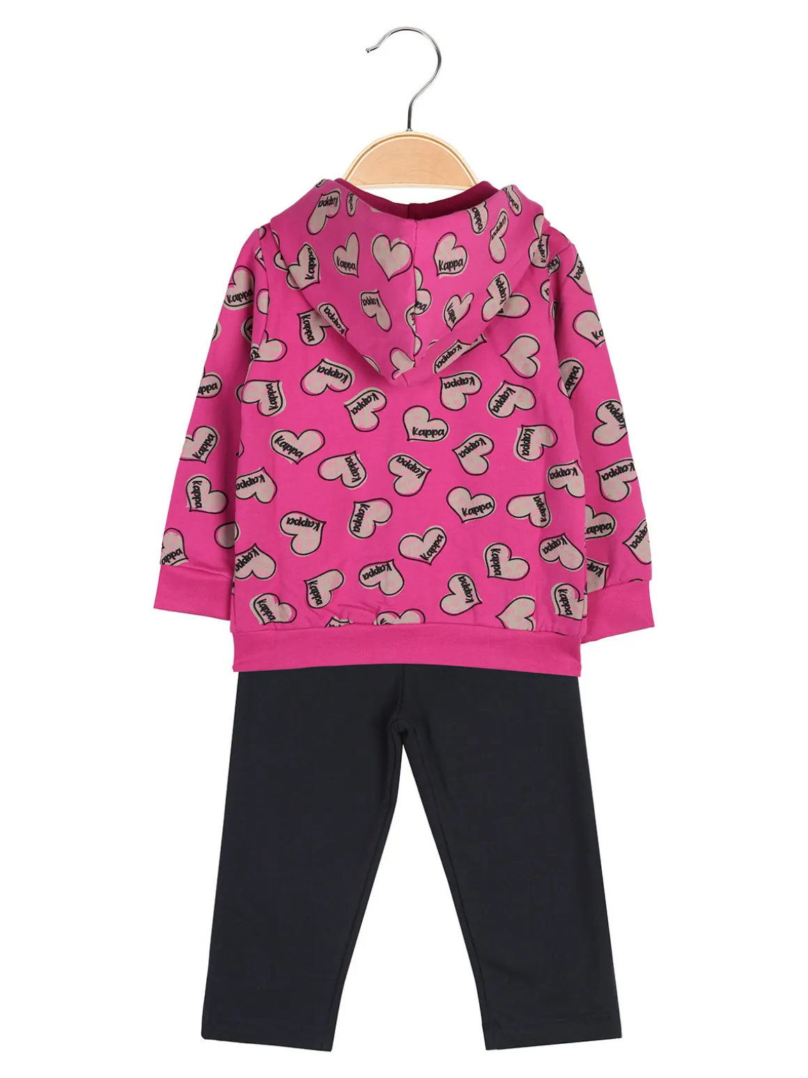 Kappa Completo tuta 2 pezzi da neonata con cappuccio e zip con logo - fucsia