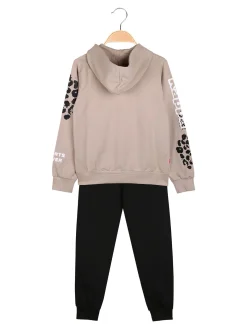 Kappa Completo tuta 2 pezzi da ragazza full zip con cappuccio - khaki