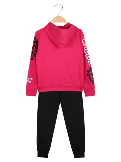 Kappa Completo tuta 2 pezzi da ragazza full zip con cappuccio - fucsia