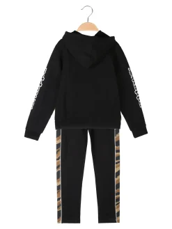 Kappa Completo tuta 2 pezzi da ragazza con cappuccio e zip - nero