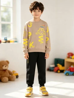 Kappa Completo tuta 2 pezzi da ragazzo con logo - khaki