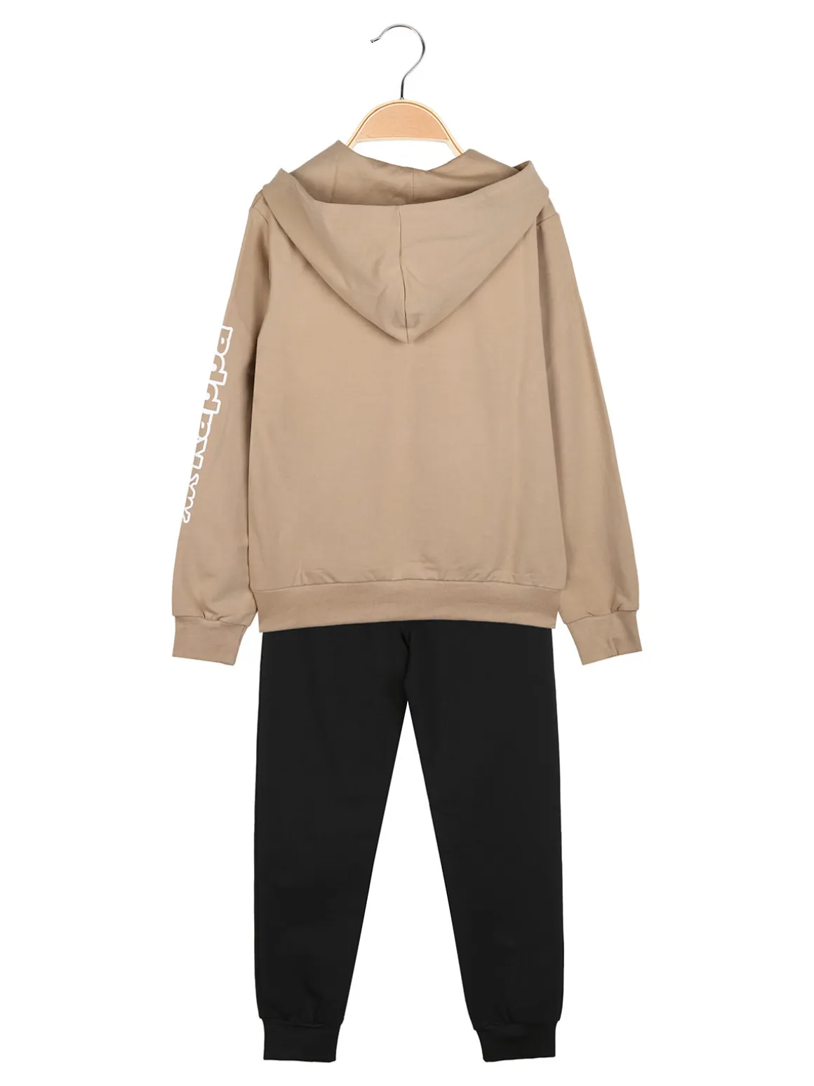 Kappa Completo tuta 2 pezzi da ragazzo con cappuccio e logo - khaki