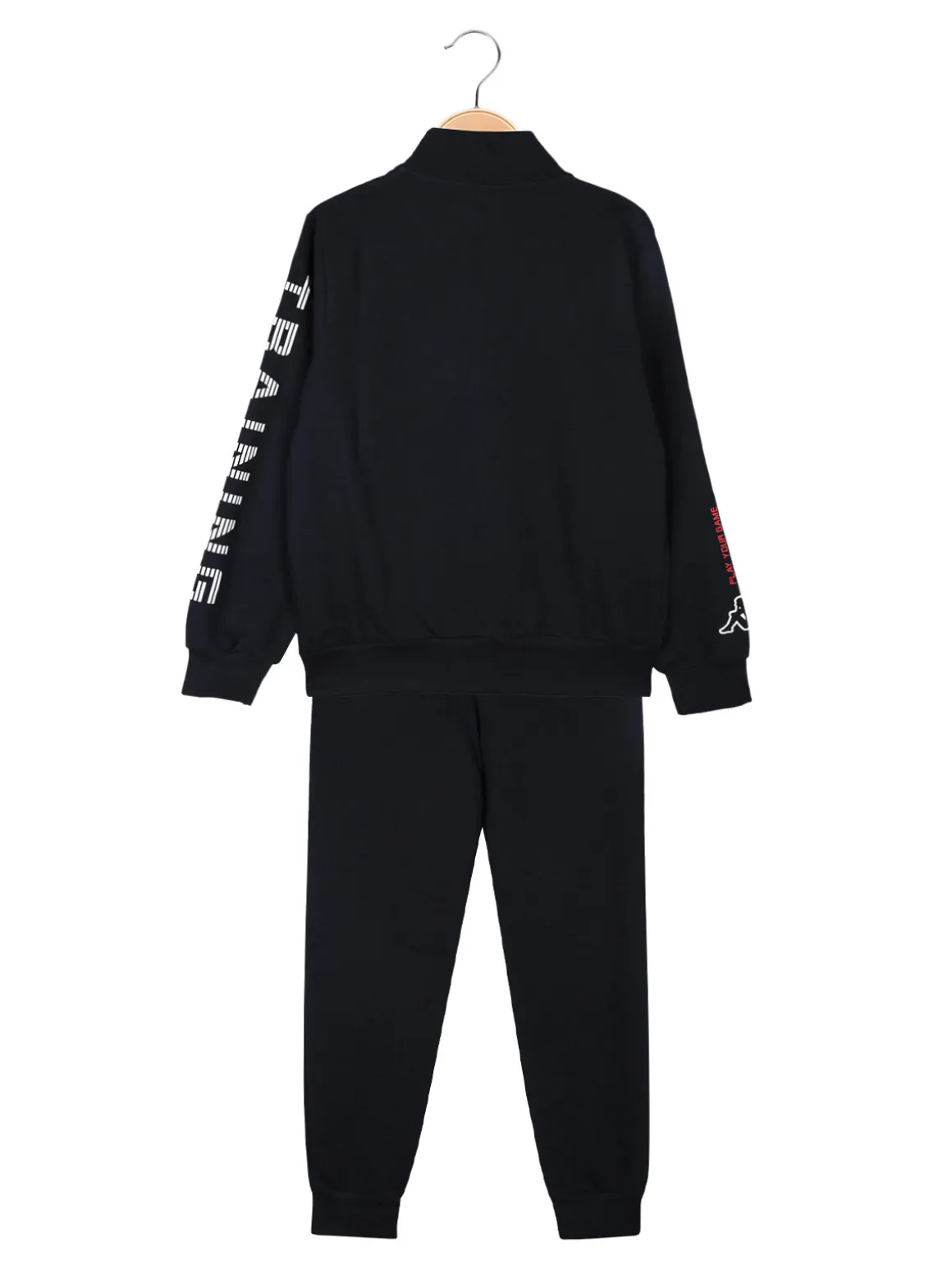 Kappa Completo tuta 2 pezzi da ragazzo con zip e stampa logo - blu scuro
