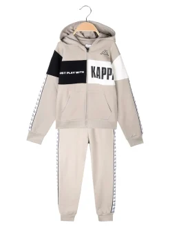 Kappa Completo tuta 2 pezzi da ragazzo con cappuccio e zip - sabbia
