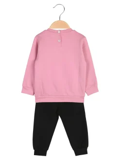 Kappa Completo tuta 2 pezzi glitter da neonata con interno felpato - rosa