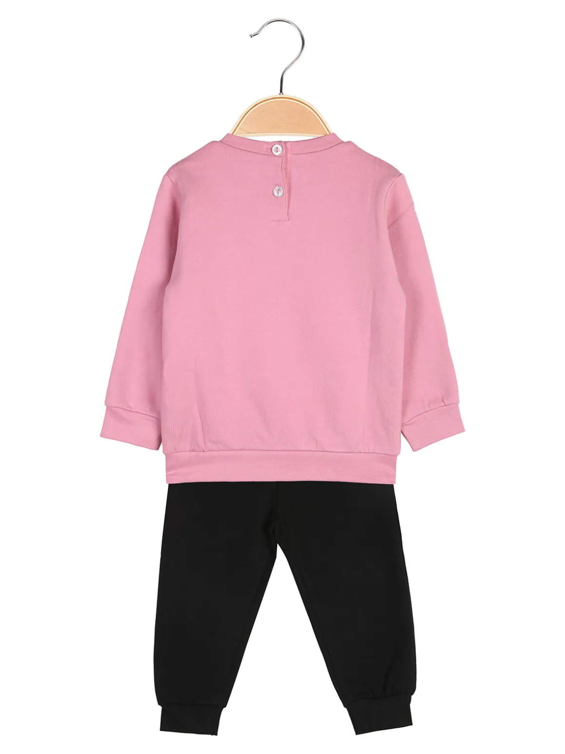 Kappa Completo tuta 2 pezzi glitter da neonata con interno felpato - rosa