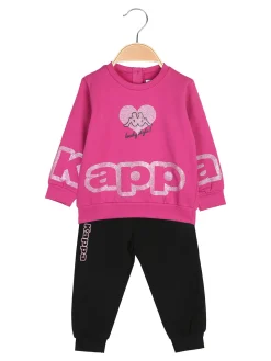 Kappa Completo tuta 2 pezzi glitter da neonata con interno felpato - fucsia