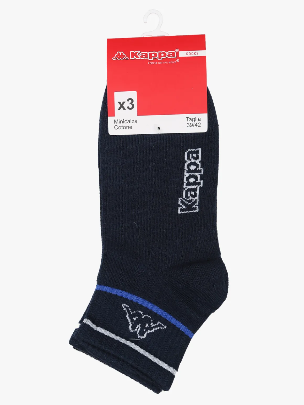 Kappa Confezione da 3 paia di calze sportive da uomo in cotone - assortito