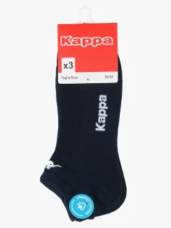 Kappa Confezione da 3 paia di calze pedulini da uomo in fresco cotone - blu scuro