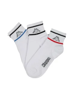 Kappa Confezione da 3 paia di calze sportive da uomo in cotone - bianco