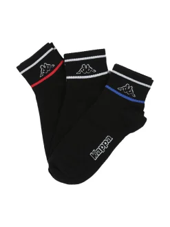 Kappa Confezione da 3 paia di calze sportive da uomo in cotone - nero