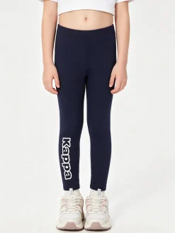 Kappa Leggings sportivo da bambina con logo - blu scuro