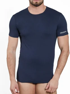 Kappa Maglia manica corta da uomo in caldo cotone - blu scuro
