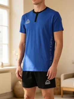 Kappa Pigiama corto da uomo in cotone - blu