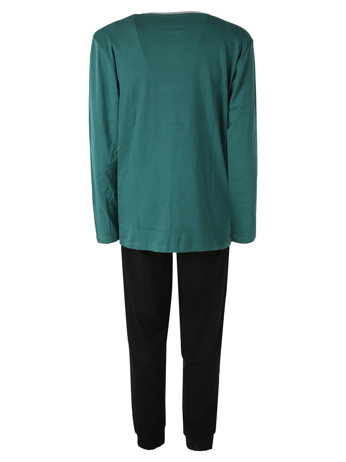 Kappa Pigiama da uomo in misto cotone interlock con logo - verde