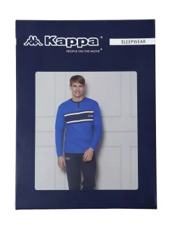 Kappa Pigiama da uomo in misto cotone interlock con logo - verde